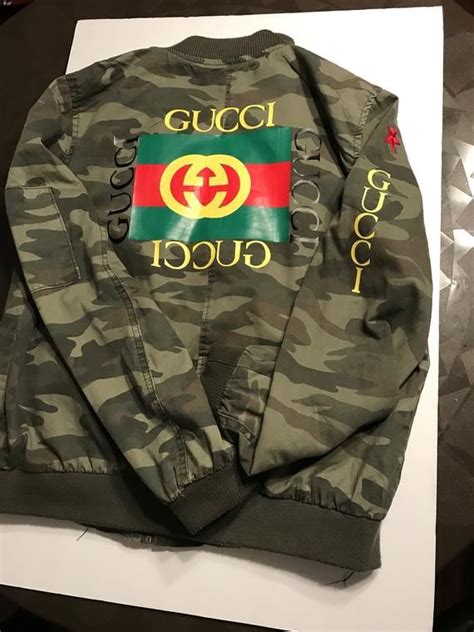 gucci womens camo jackets|Gucci jacket farfetch.